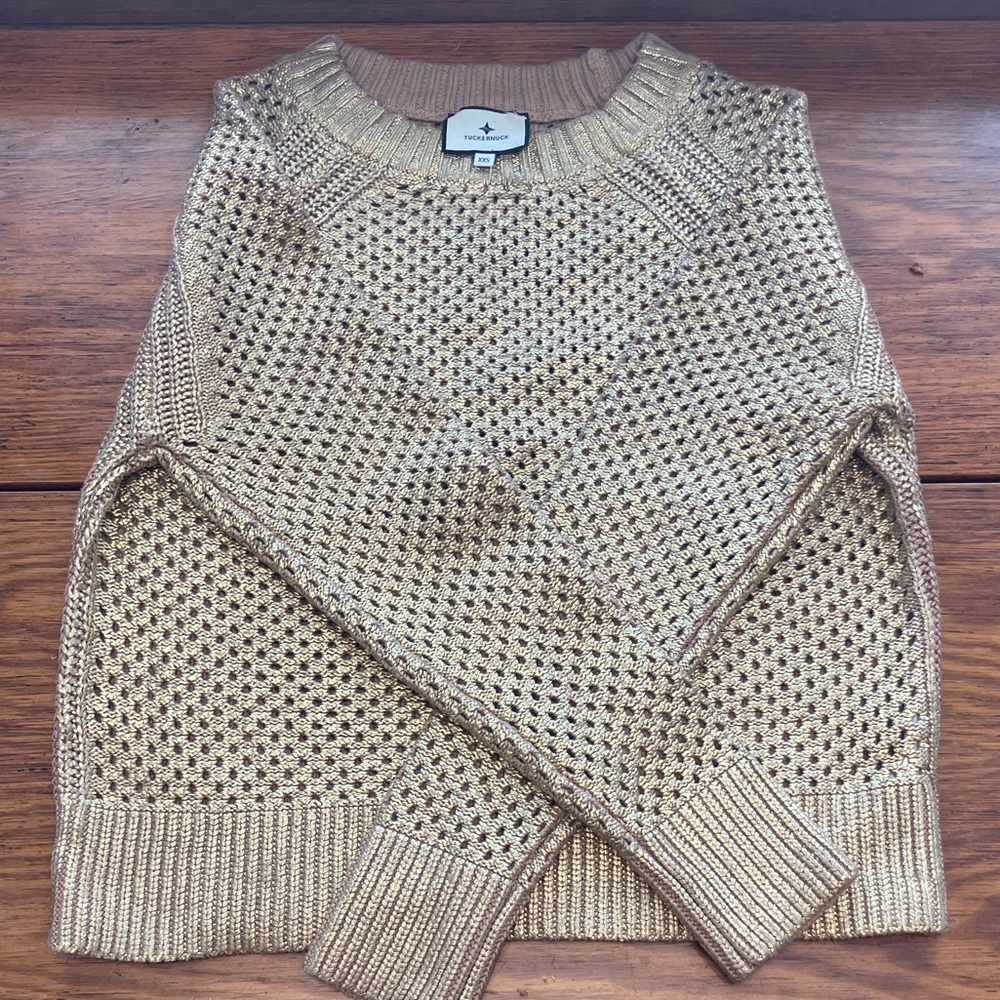 Tuckernuck Metallic Gold Sweater - Picture 2 of 4